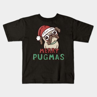 Merry pugmas Dog Santa Kids T-Shirt